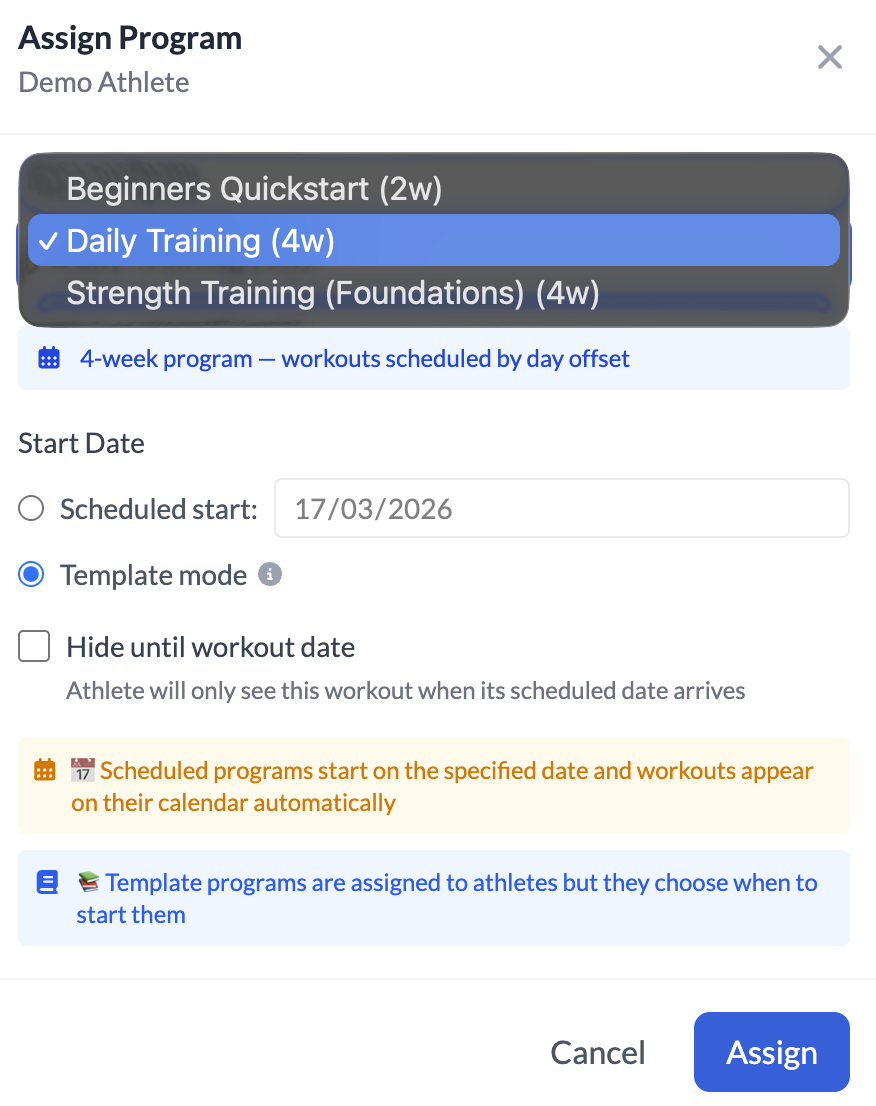 Assign from user view