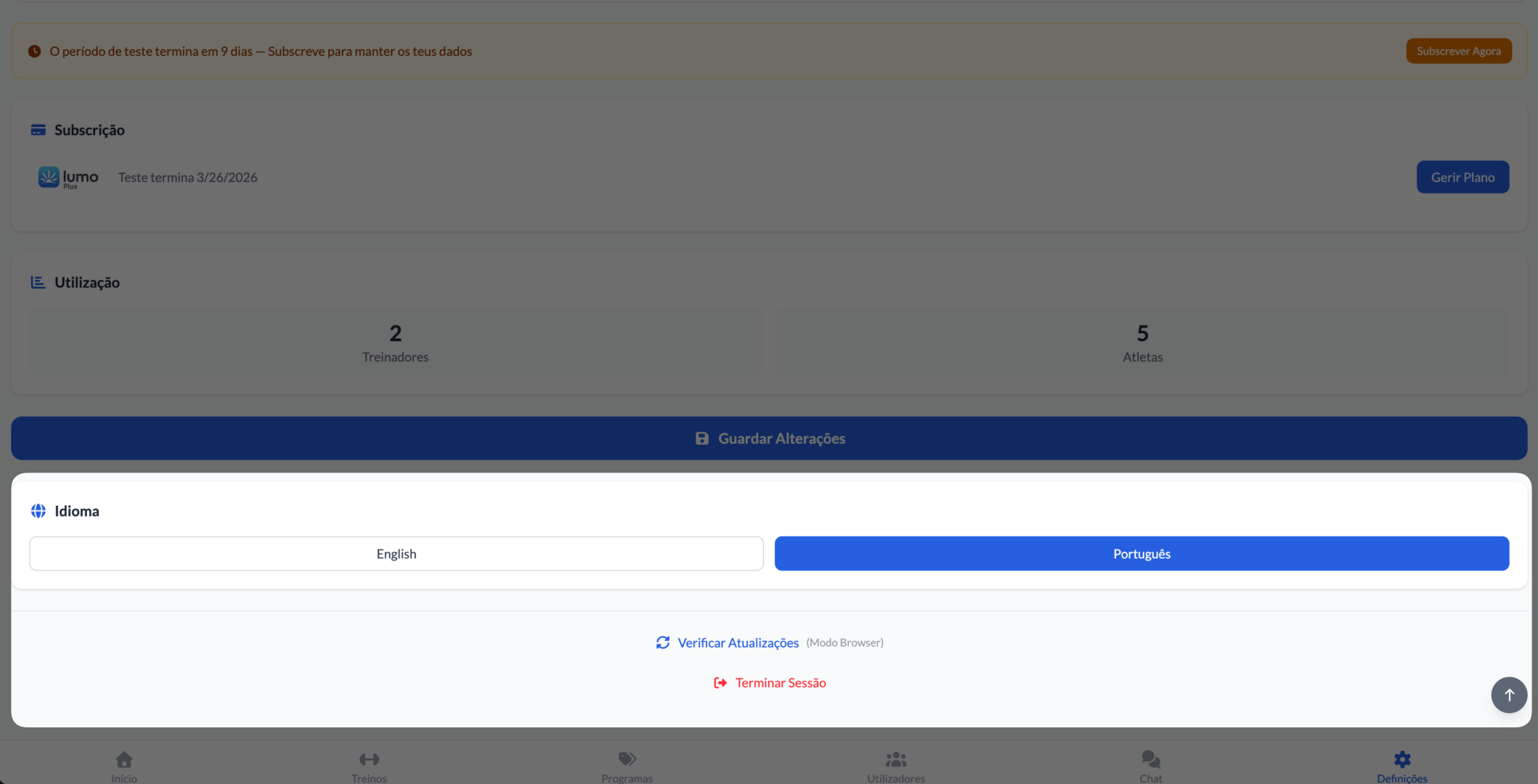 Defini&ccedil;&otilde;es - Op&ccedil;&otilde;es